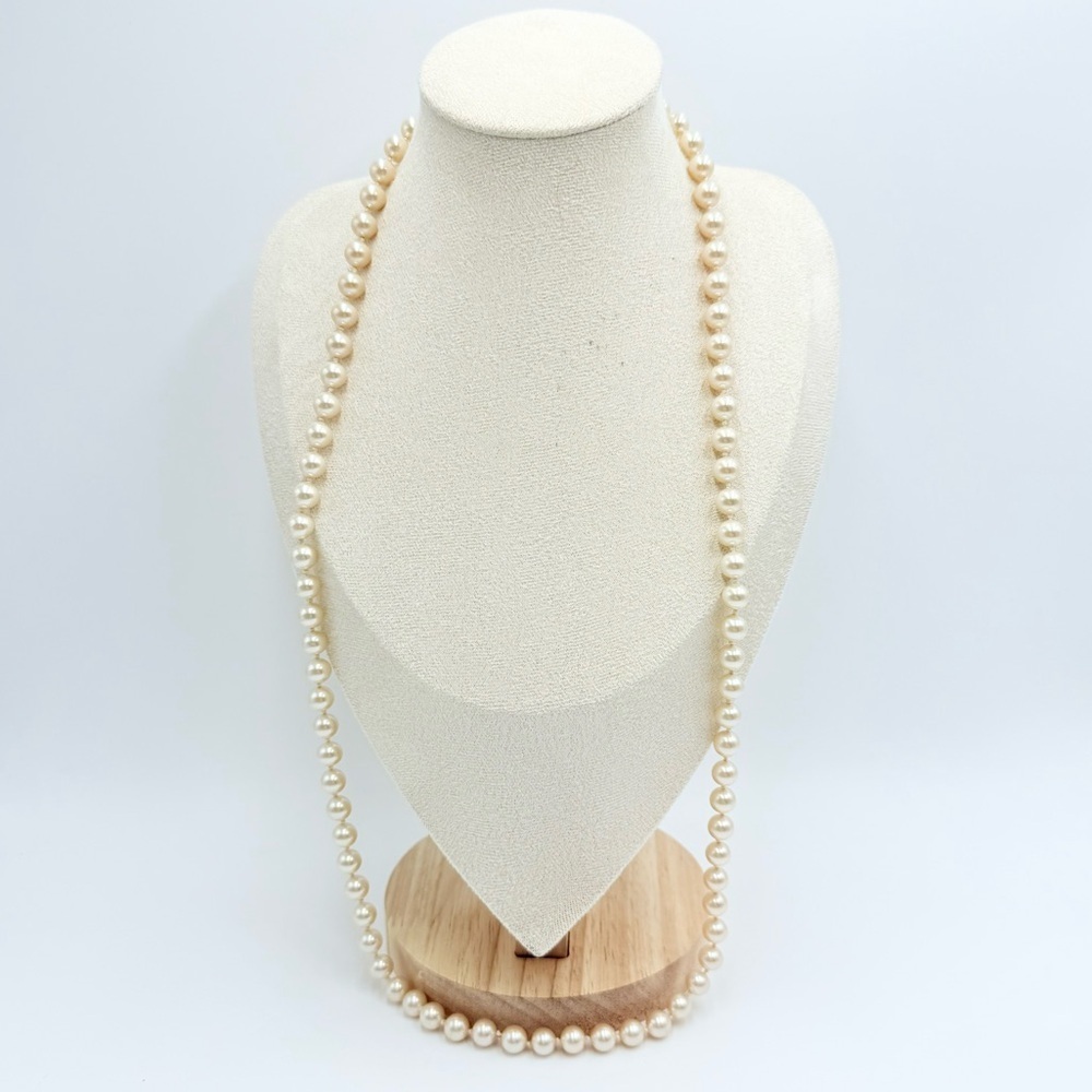 Vintage Marvella Signed Cream Faux Pearls Beaded Necklace